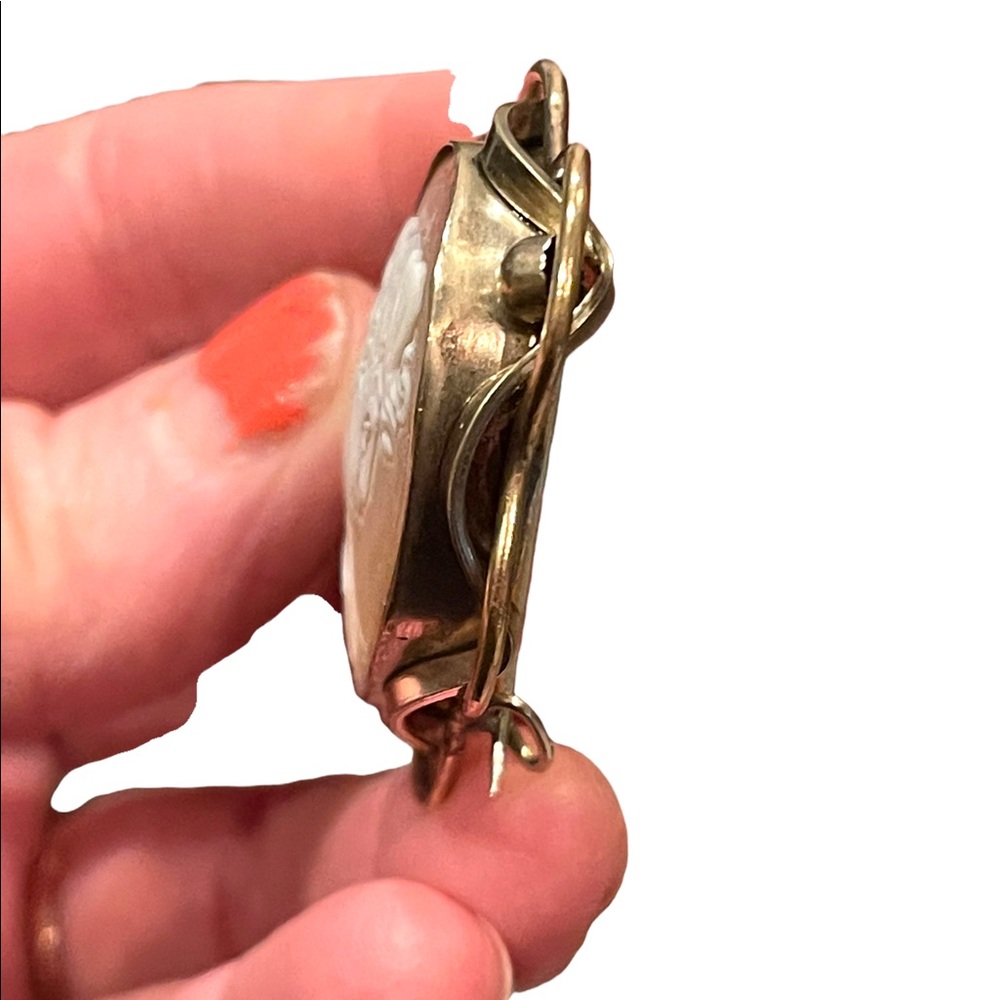 Antique Large 10k Gold Filled Shell Carnelian Shell Dianna Cameo 1850 Victorian - Picture 14 of 15